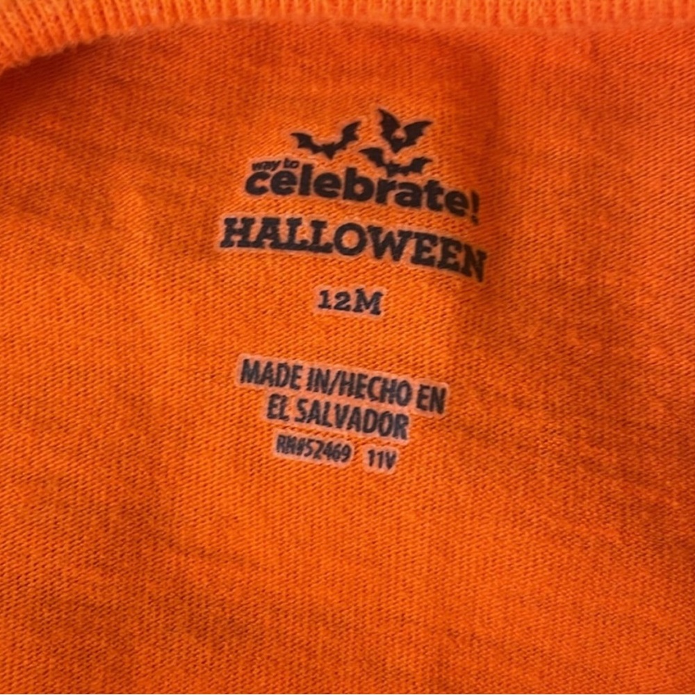 Celebrate Halloween Pumpkin Long Sleeve Shirt Baby Toddler Girl size 12 Month - Picture 3 of 3